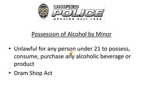 05 of Alcoholic beverage code a minor commits a offence if the minor (an individual below the age of 21 years) posses an alcoholic beverage A minor can posses an alcoholic beverage in the presence of his parents,guardian. . Under which of the following circumstances would it be illegal for a minor to possess an alcoholic